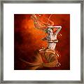 Mermaid In Red Framed Print