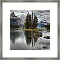 Metallic Reflections At Spirit Island Framed Print