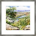 Mexican Landscape Watercolor Framed Print