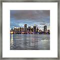 Miami Skyline At Dusk Framed Print