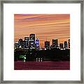 Miami Sunset Panorama Framed Print
