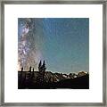 Middle Of The Night Milky Way Above The Rocky Mountains Framed Print