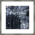 Midnight Shades Of Gray - 48x48 Huge Original Painting Art Abstract Artist Framed Print