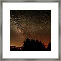 Milky Way And Falling Star Framed Print