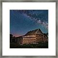 Milky Way Over Moulton Barn Framed Print