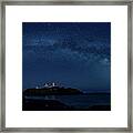 Milky Way Over Nubble Framed Print