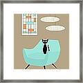Mini Abstract With Blue Chair Framed Print