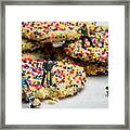 Miniature Construction Workers On Sprinkle Cookies Framed Print