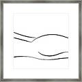 Minimal Line Drawing Of A Lying Down Nude Woman Framed Print