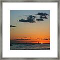Minimal Sunset At Waikiki Beach Framed Print