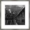 Minneapolis Stone Arch Bridge Bw Framed Print