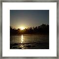 Mississippi River Golden Sunrise Framed Print