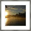 Mississippi River Sunrise Fog Framed Print