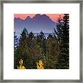 Misty Mountain Sunset Framed Print