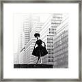 Model Wearing Lilly Dache Hat In New York City Framed Print