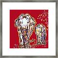 Mom Elephant - Ornate Framed Print