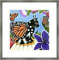 Monarch Butterfly Fairy Cat Framed Print