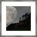 Moon At Roosevelt Beach Wa Framed Print