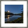 Moon On North Pond Road Framed Print