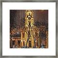 Moon Over Cathedral Square Framed Print