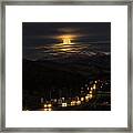Moon Over Genessee Framed Print