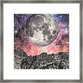 Moon Over Mountain Lake Framed Print