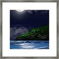 Moon Over The Cove Framed Print