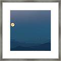 Moon Rising Over The North Cascades Framed Print