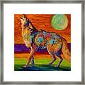 Moon Talk - Coyote Framed Print