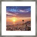Moonlight Beach Sunset Framed Print