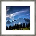 Moonlight On Mt Rainier Framed Print