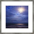 Moonlight On The Ocean At Hatteras Framed Print