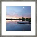 Moonrise At The Fishing Pond Framed Print
