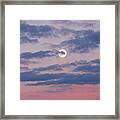 Moonrise In Pink Sky Framed Print