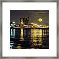 Moonrise Over Biloxi Framed Print