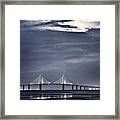 Moonrise Over Sunshine Skyway Bridge Framed Print