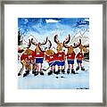 Moose Champs And Shinny Kings Framed Print