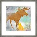 Moose In The Fog Framed Print