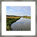 Morning Clouds Reflected In Nippersink Creek In Glacial Park Framed Print
