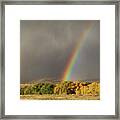 Morning Rainbow In Wyoming Framed Print