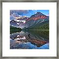 Morning Reflections In Cavell Pond Framed Print