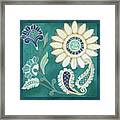 Moroccan Paisley Peacock Blue 2 Framed Print