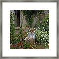 Mother And Child In The Flowers Framed Print