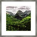 Mount Oberlin And Bird Woman Falls Framed Print