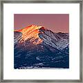 Mount Princeton Moonset At Sunrise Framed Print
