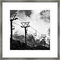 Mountain Cable Road Waiting For Snow Framed Print
