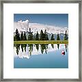Mountain Lake And Firs With Reflection On Schmittenhohe Zell Am See Trail Framed Print
