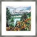 Mountains And Wild Flowers Framed Print
