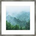 Mountains Scenery In The Mist Framed Print