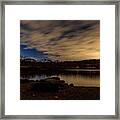 Moving Clouds Over The Pond Framed Print